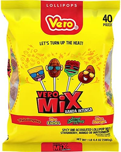 Vero Mix Banda Intensa 40 ct Bag, Chili Flavored Lollipop