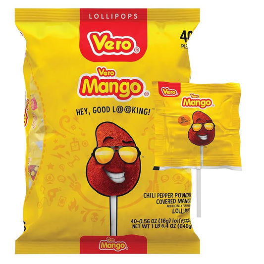Vero Mango Paleta Lollipops con Chile - 40 count