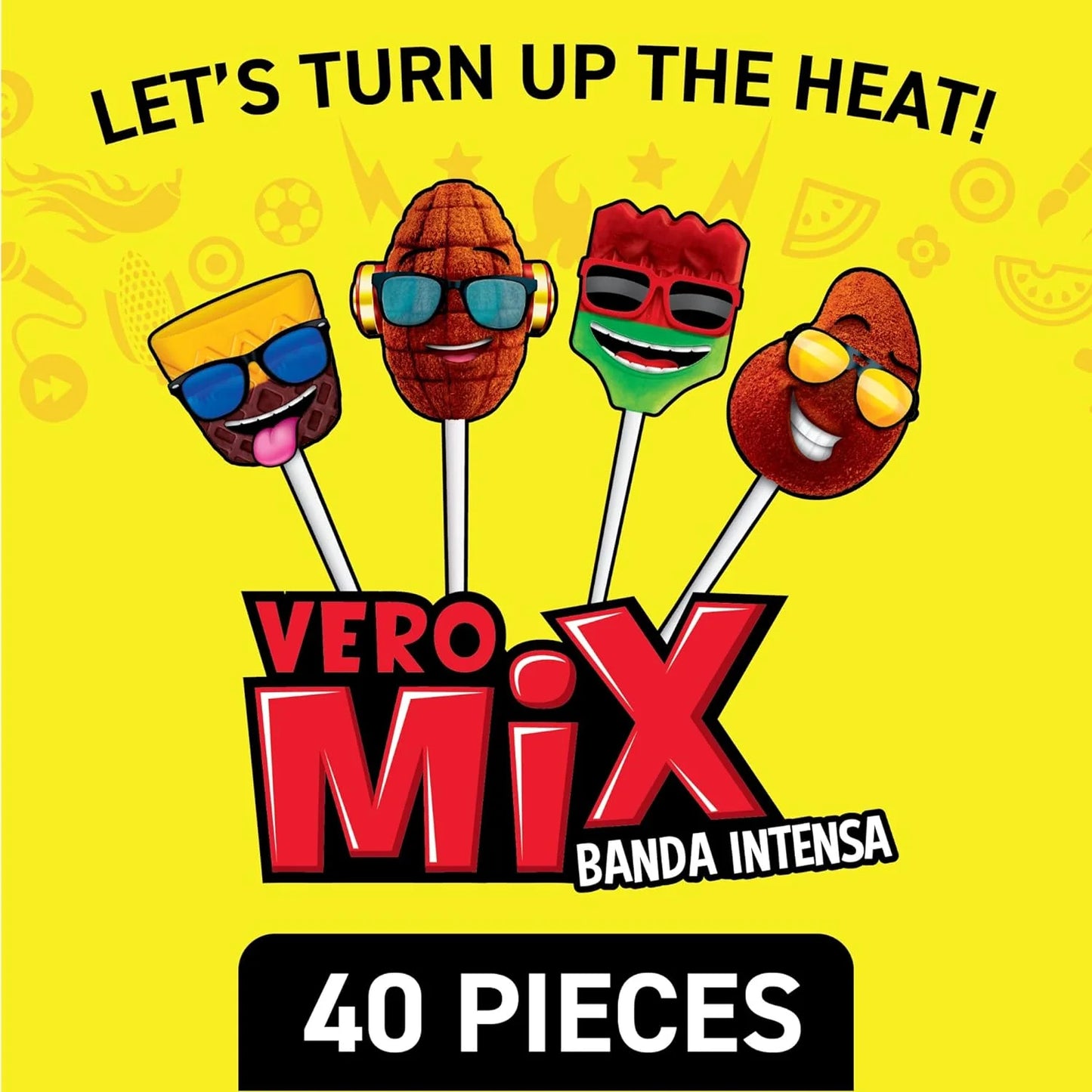 Vero Mix Banda Intensa 40 ct Bag, Chili Flavored Lollipop
