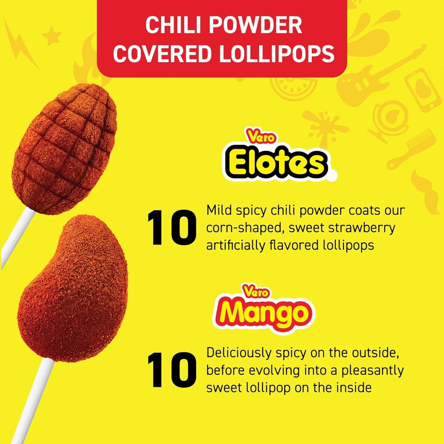 Vero Mix Banda Intensa 40 ct Bag, Chili Flavored Lollipop
